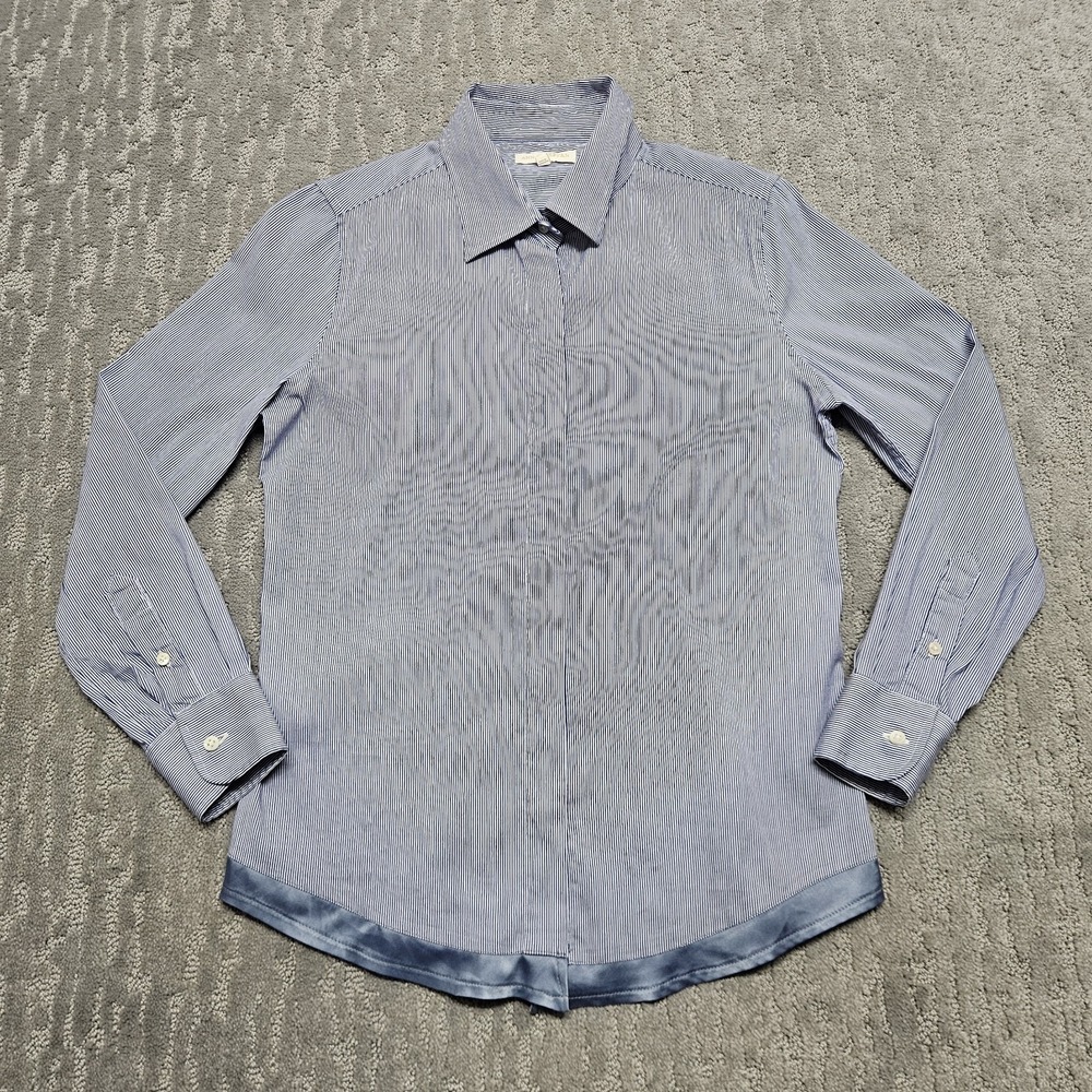 Ann Mashburn Pin Striped  Blouse‎ Shirt Sz Small